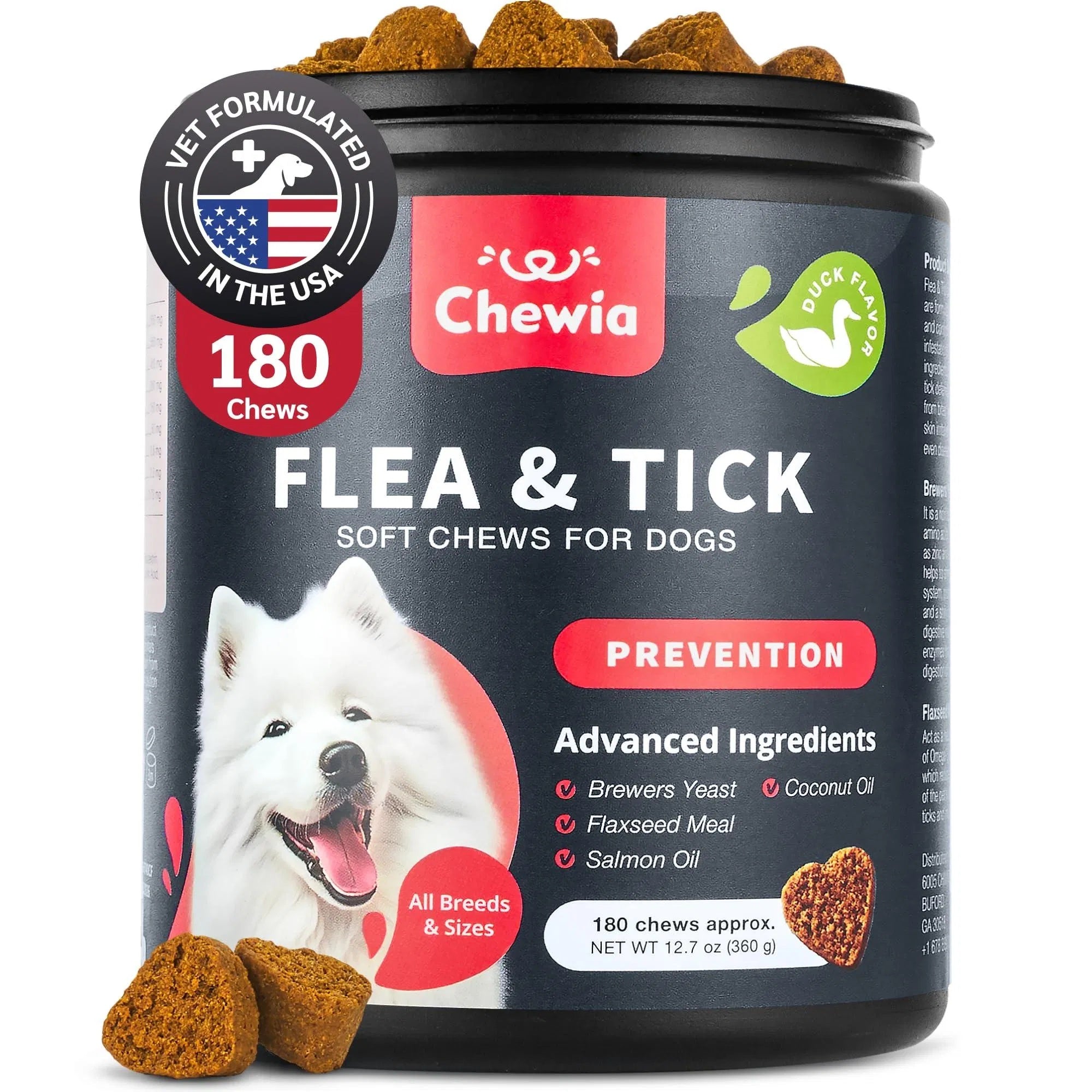 Dog Flea And Tick Treatment Chews Flea Tick Prevention For Dogs Chew-able Natural Dog Flea & Tick Control Soft Treats Immune Support Supplement