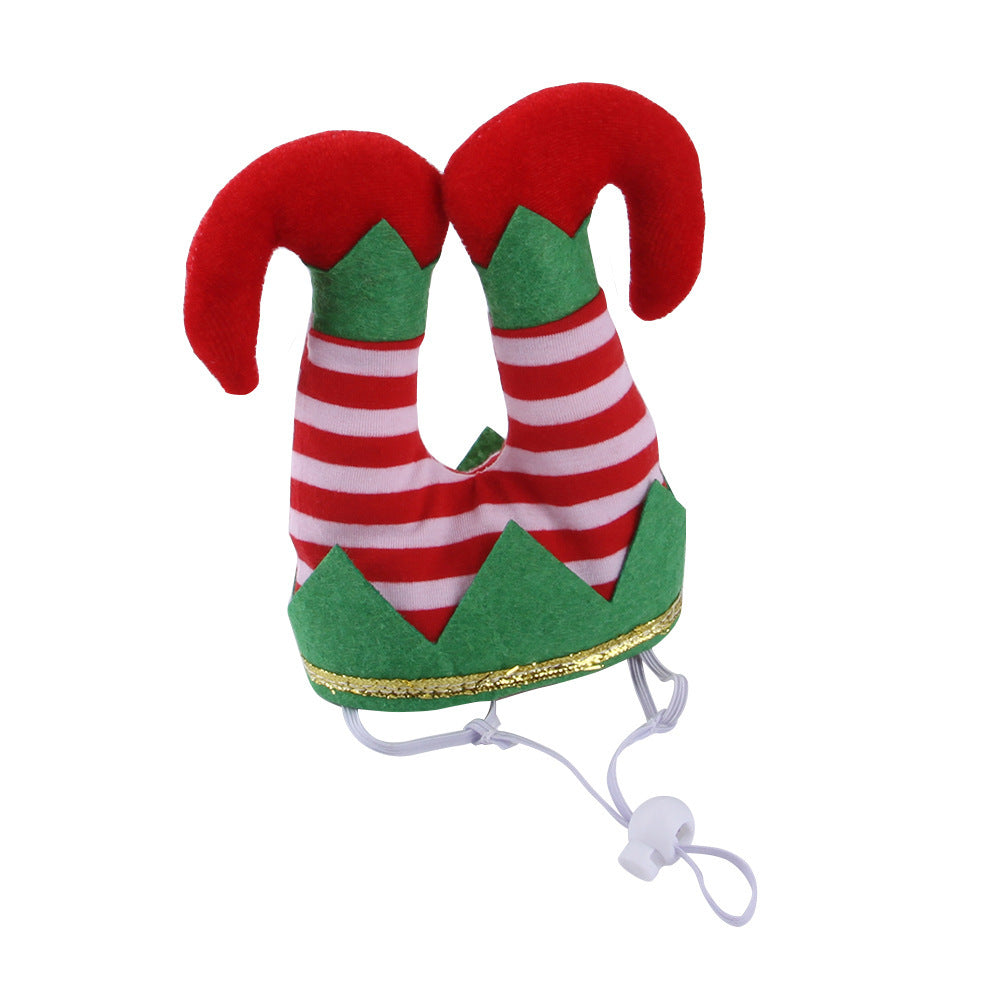 Pet Christmas Funny Striped Clown Hat Dog Ornaments  Supplies Accessories