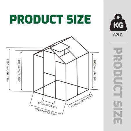 Newly Marketed Gain Height Windproofaluminum Greenhouse 6x4 FT Polycarbonate Greenhouse Raised Base And Anchor Aluminum Heavy Duty Walk-in Greenhouses For Outdoor Backyard In All Season