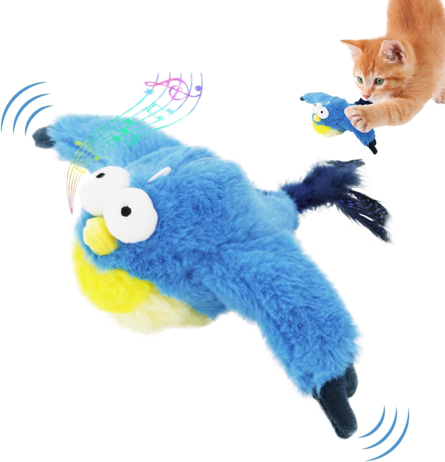 Interactive Chirping Flapping Bird Cat Toy