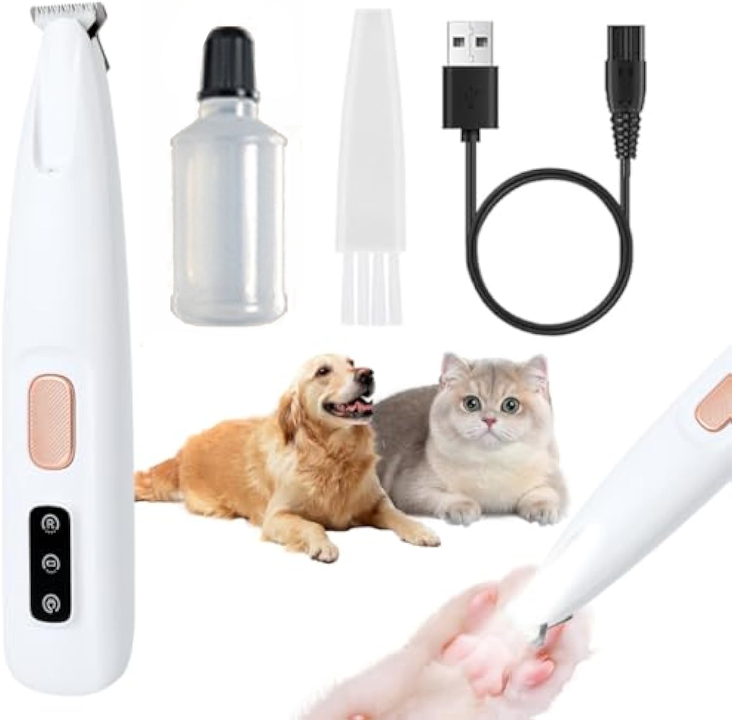 Low Noise Electric Pet Hair Trimmer with LED Light