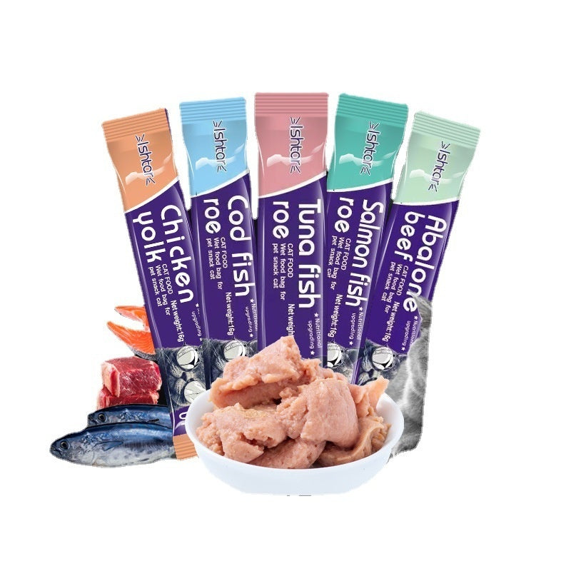 Cat Strip Kittens Nutrition Fat Hair Chin Wet Food Package Cat Snacks