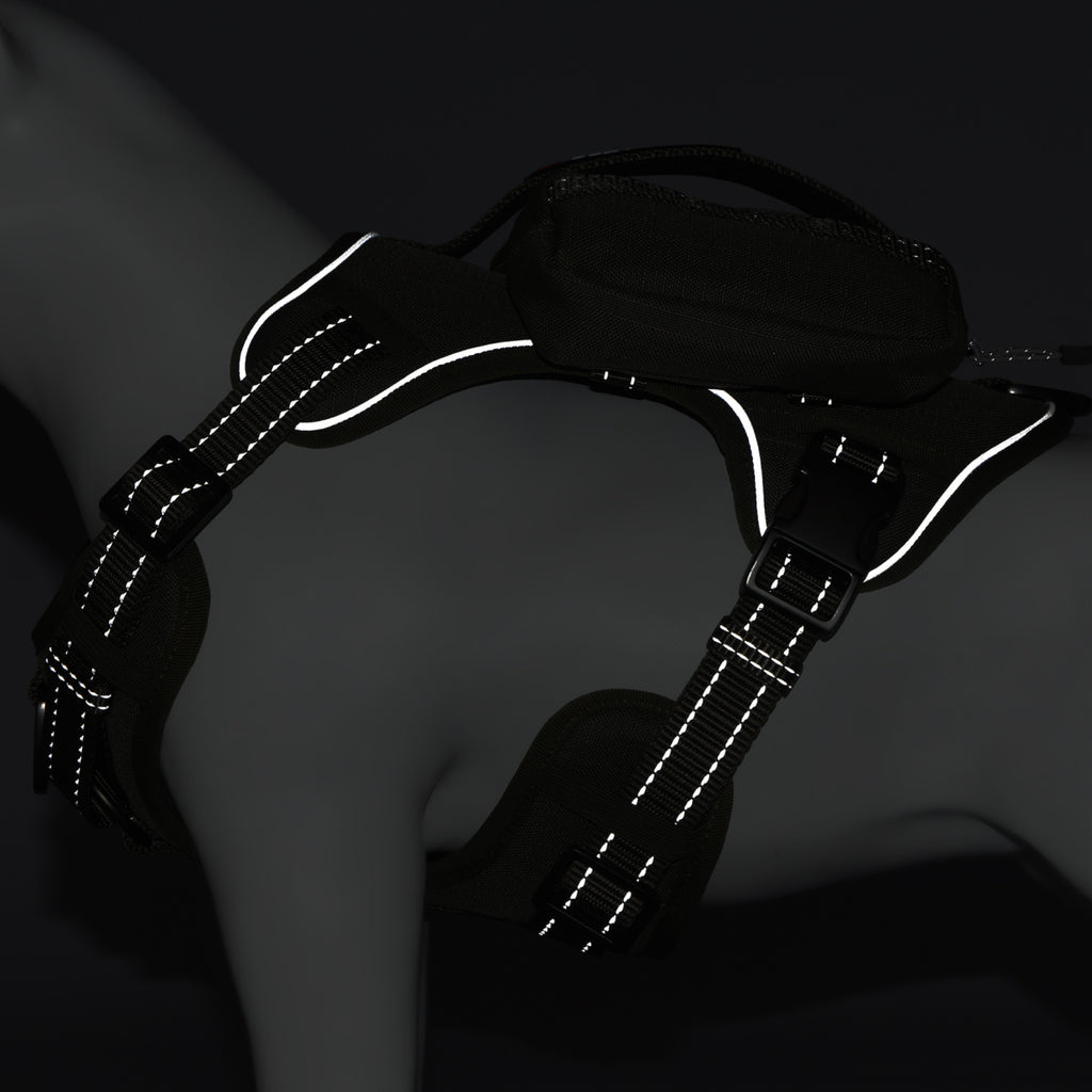 PETMARVEL High-Perfomance Tactical Dog Harness With Backpack, No Pull Front Clip & Metal Buckles