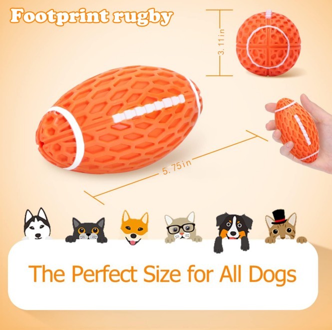 Squeaky Balls For Dogs, Rubber Football For Aggressive Chewers, Fetch Toys, Durable And Interactive Ball, Funny Squeaky Ball Heavy Duty