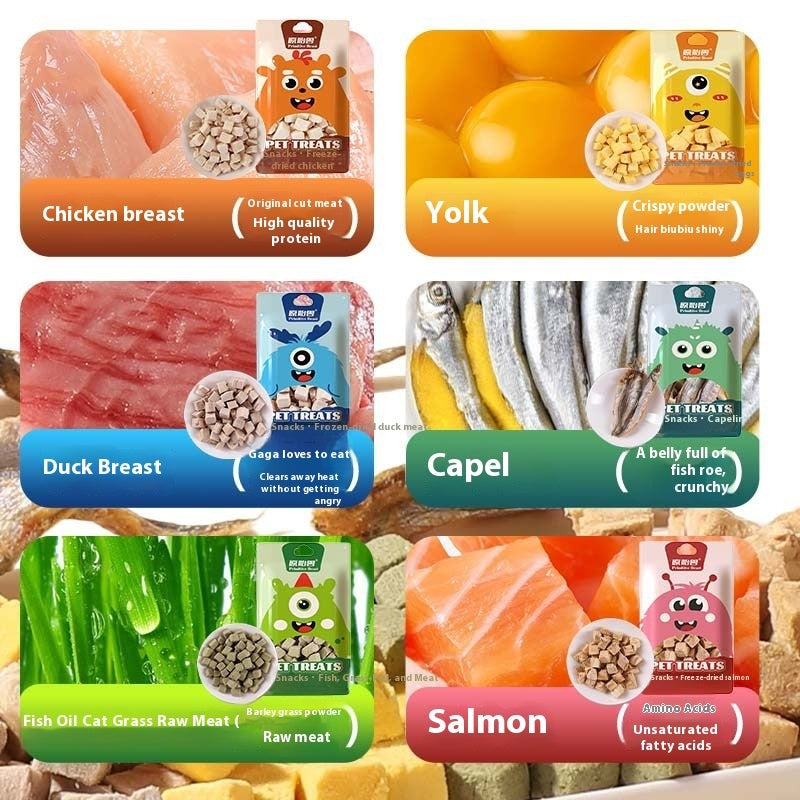 Pet Freeze-dried Snacks Egg Yolk Chicken Grains Dog & Cat Snacks
