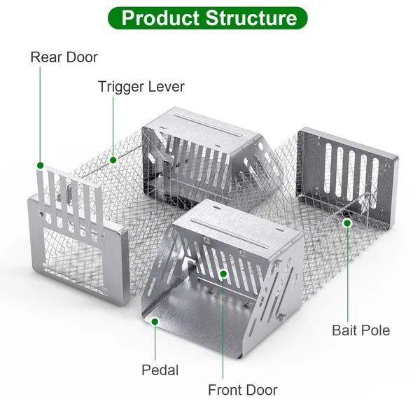 Automatic Continuous Rat Trap Single Door Mouse Cage Humane Live Animal Trap Cage Indoor Outdoor For Small Rodents Mice Voles