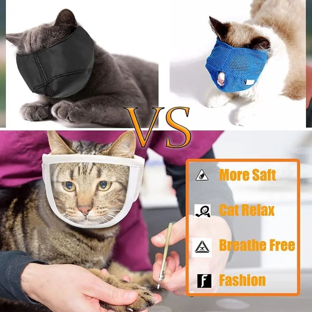 Anti Bite Pet Muzzles Mask, Breathable Pet Bathing Grooming Tools