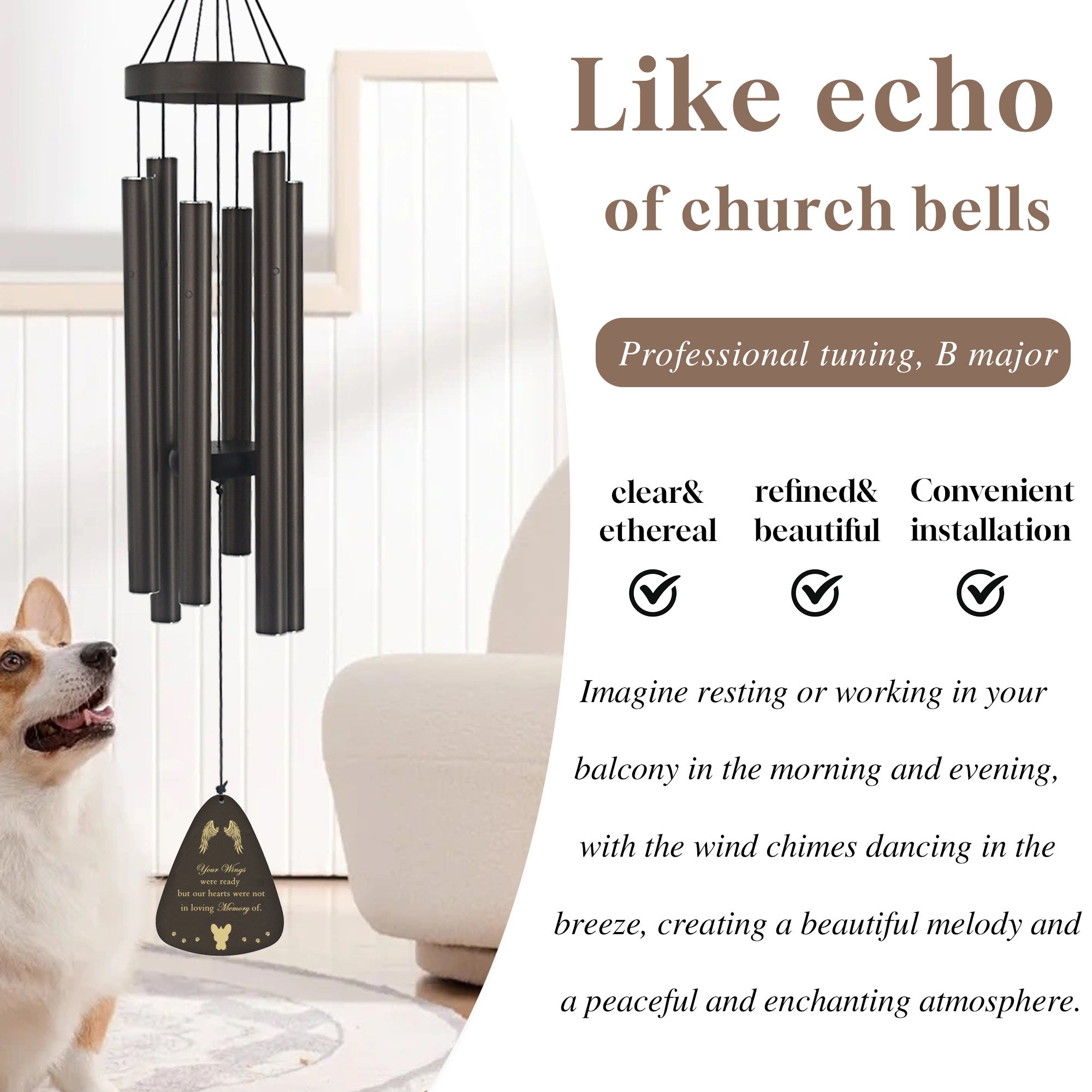 Dog Memorial Gifts For Loss Of Dog, Pet Memorial Wind Chime, Loss Of Dog Sympathy Gift, Dog Remembrance Gift In Memory Of Dog Cat.