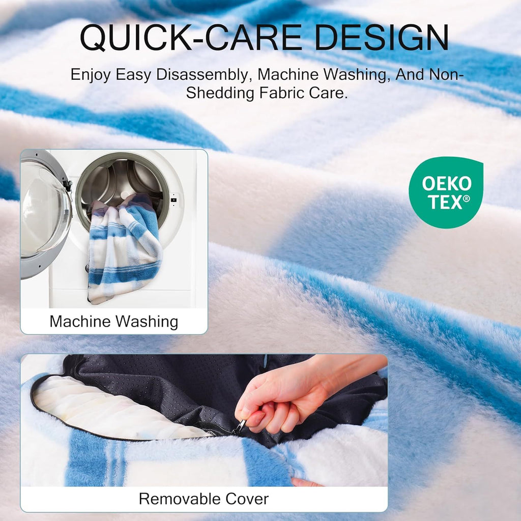 Plush Round Cat Bed For Indoor Cats - Calming Washable Pet Bed With Non-Slip Bottom, Soft Fluffy Dog Bed For Puppy & Kitten, 23 Inch Blue Striped