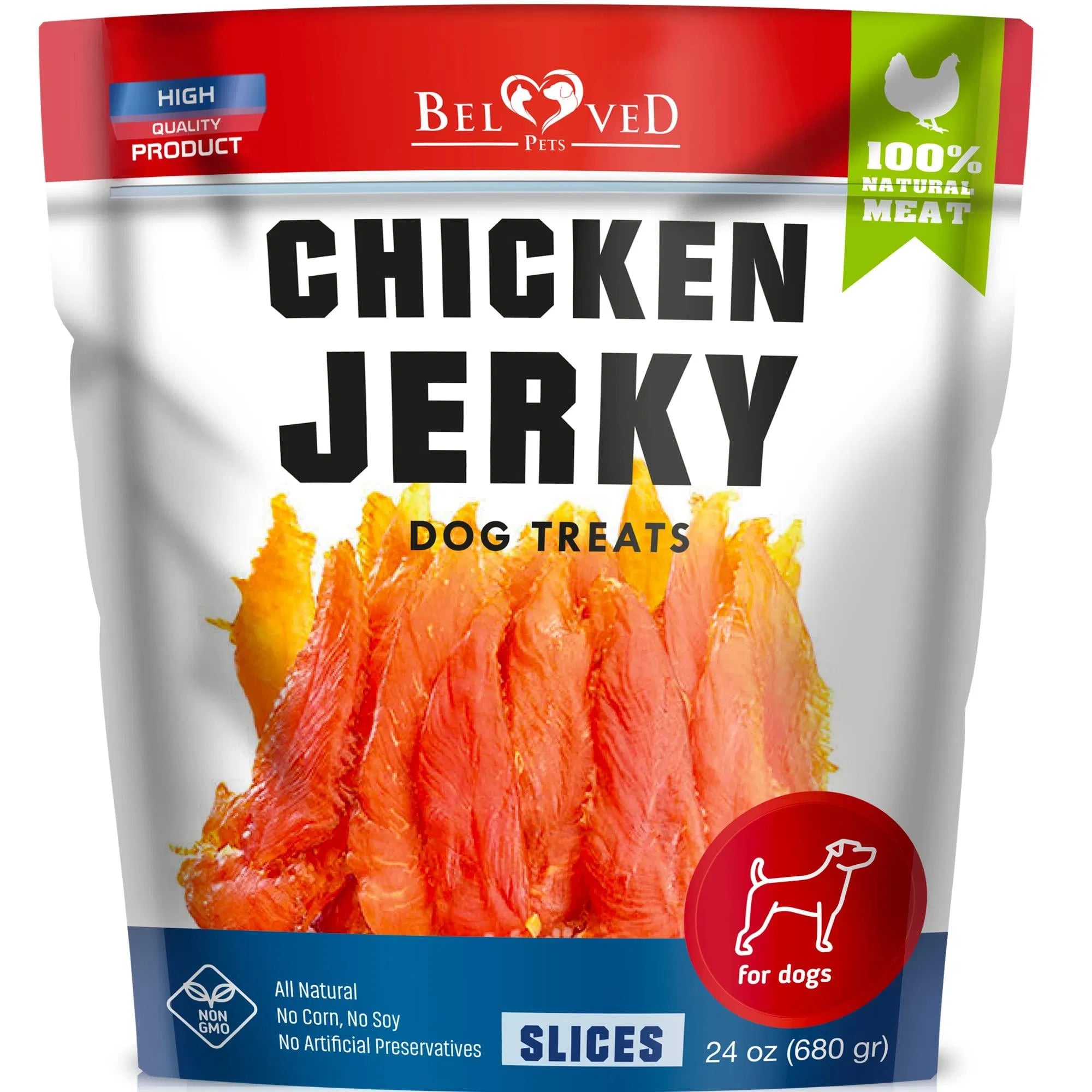 Dog Treats Chicken Jerky 1.5 Lb Human Grade, Grain Free Organic Meat High Protein Dried Strips Best Chews For Dogs