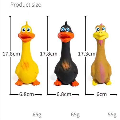 US LOCAL STOCK Hiphoppet New Latex Interactive Dog Chew Toys Cute Duck Shape Squeaky Pet Dog Interactive Boredom Buster Toys