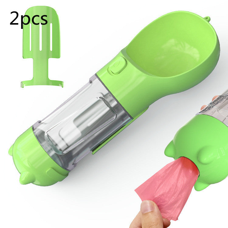 3 in 1 Dog Water Bottle - Feeder Bowl - Bag Storage