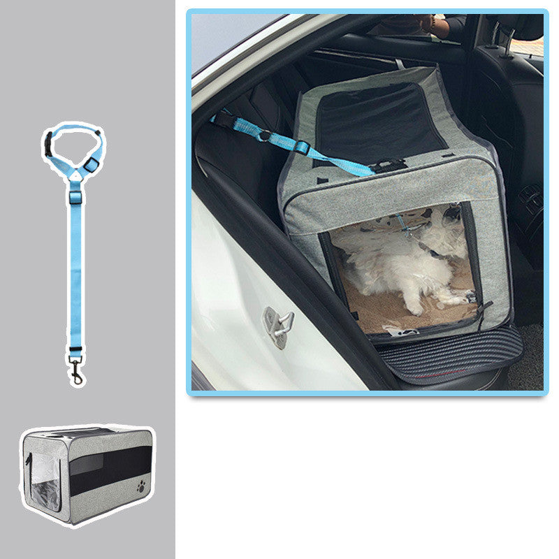 Folding Fabric Pet Carrier with Locking Safety Zippers