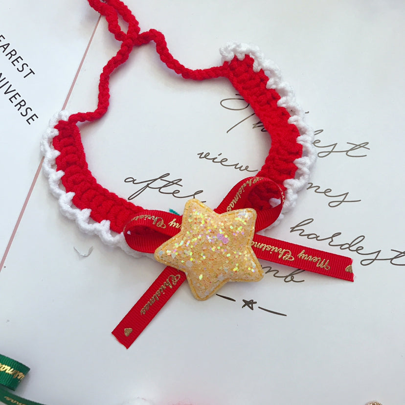 Hand Woven Wool Pet Christmas Collar