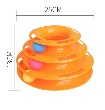 Interactive Funny four layer Cat Turntable Pet Ball Tower Tracks Toy