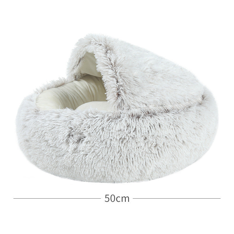 Crystal Velvet Warm Round Pet Bed