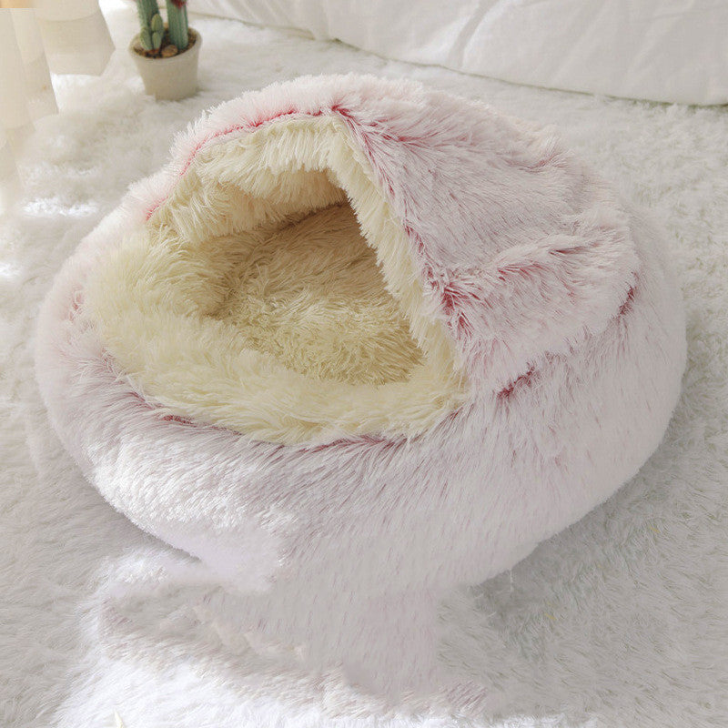 Crystal Velvet Warm Round Pet Bed