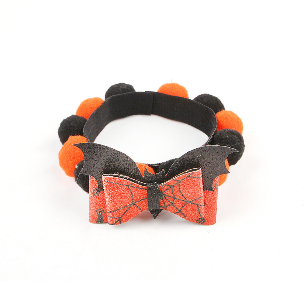 Halloween Pet Fur Collar Pumpkin Ball