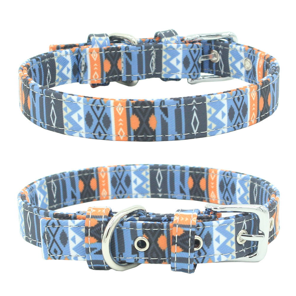 Pet Collar Double Layer Colorful Fabric Dog Collar