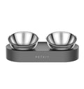 15 Degree Adjustable  Stainless Steel Pet Food Bowl Double Feeder