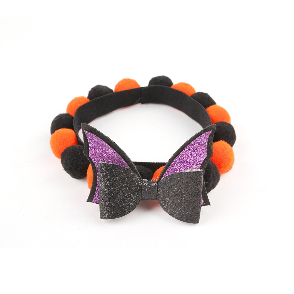 Halloween Pet Fur Collar Pumpkin Ball