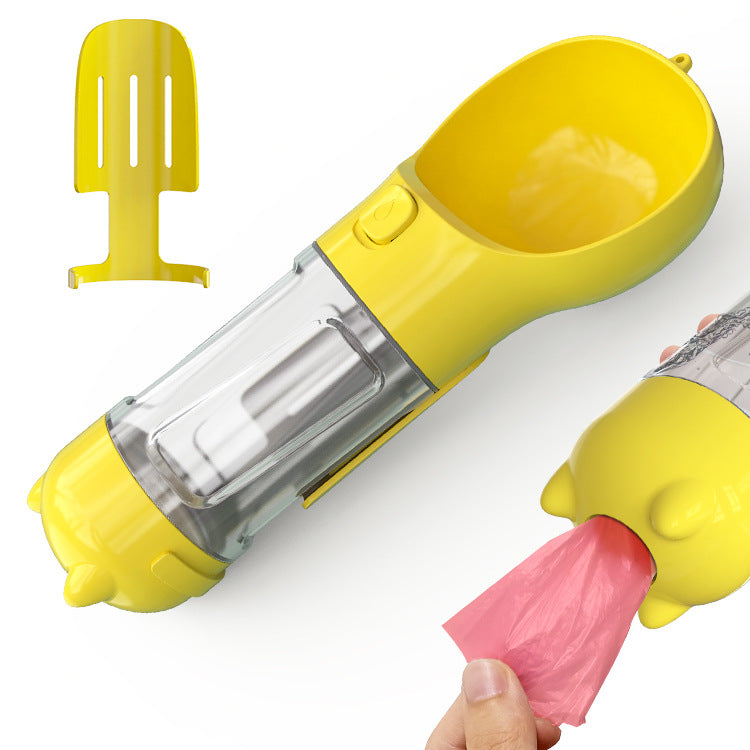 3 in 1 Dog Water Bottle - Feeder Bowl - Bag Storage