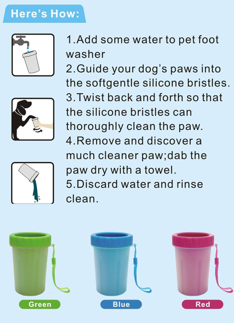 Paw cleaner with flat bottle mouth paw washer cup