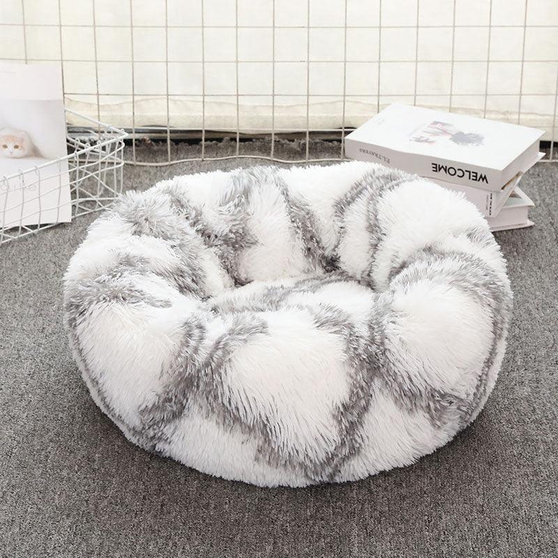 Soft Thick Cutton Plush Round Pet Bed