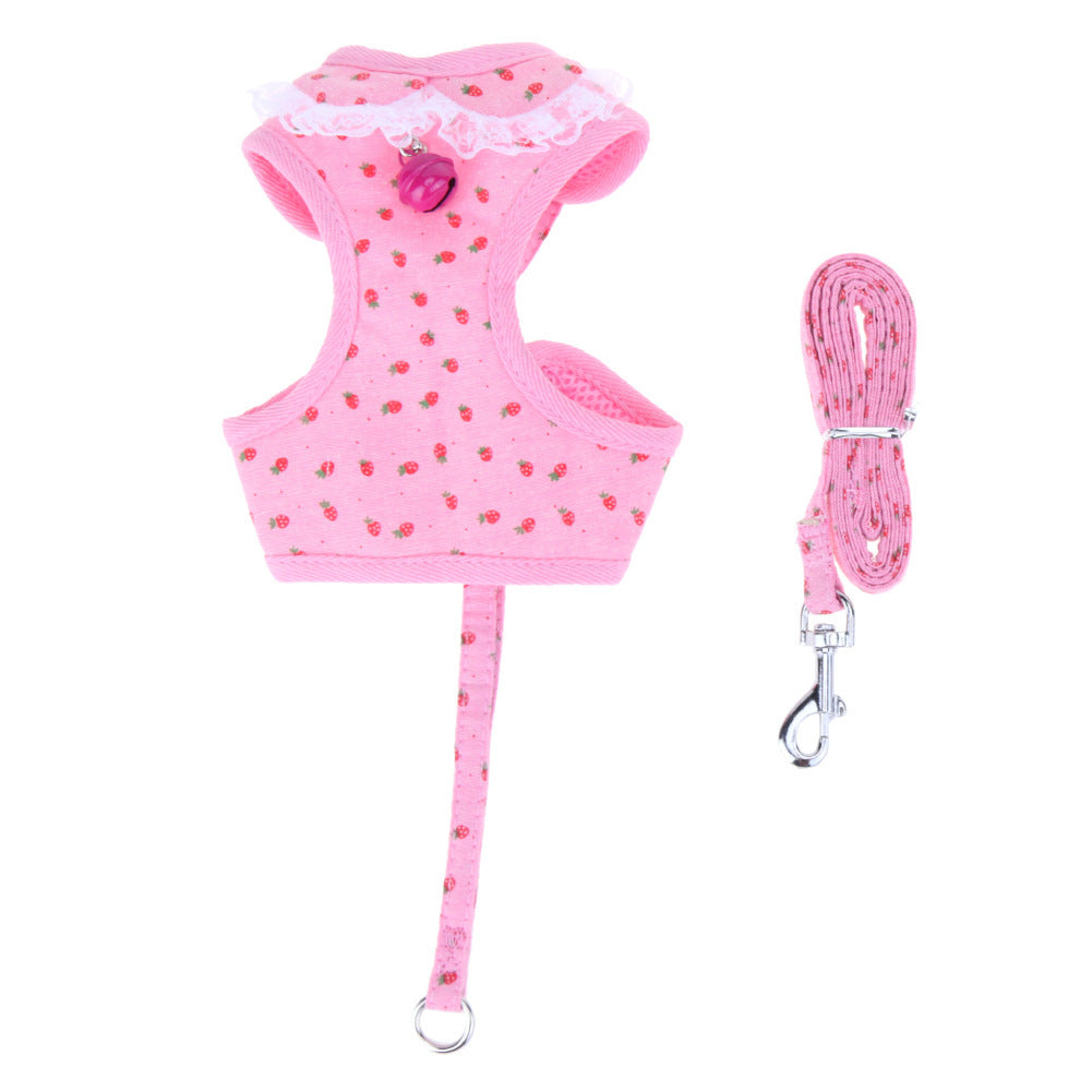 Pet Strawberry Chest Rope Pet Leash