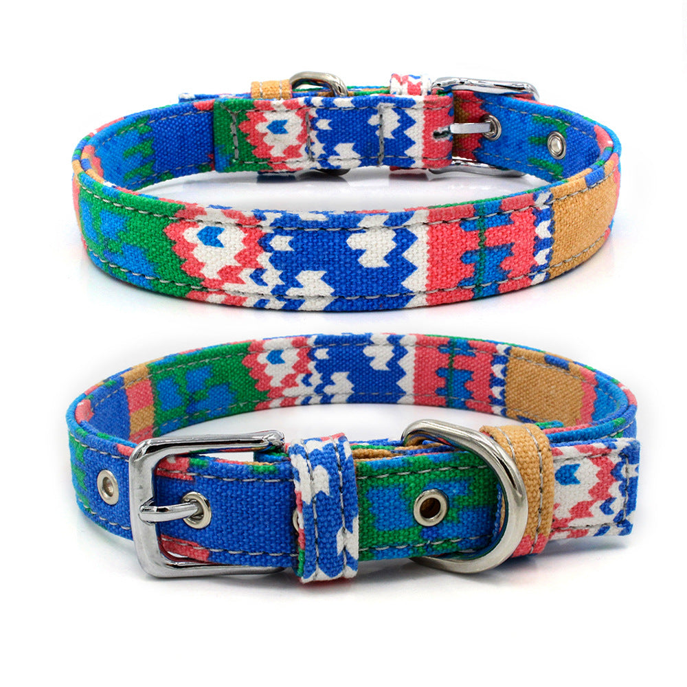 Pet Collar Double Layer Colorful Fabric Dog Collar