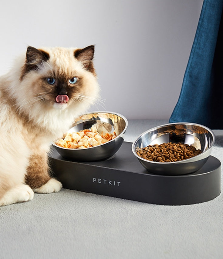 Stainless Steel Adjustable Pet Food Bowl Double Feeder