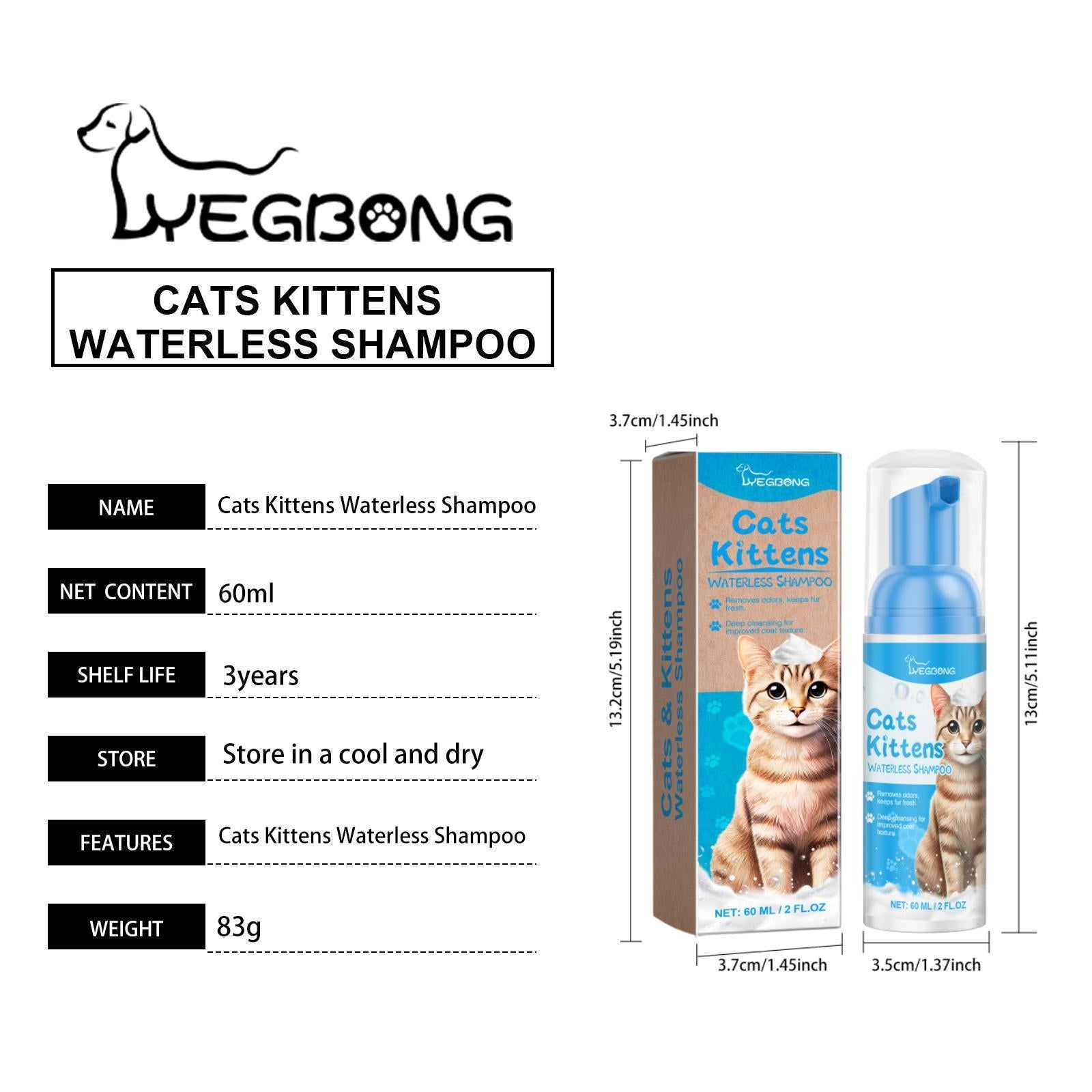 Cat Cleaning Mousse Mild Non-irritating Pet Cleaning Foam