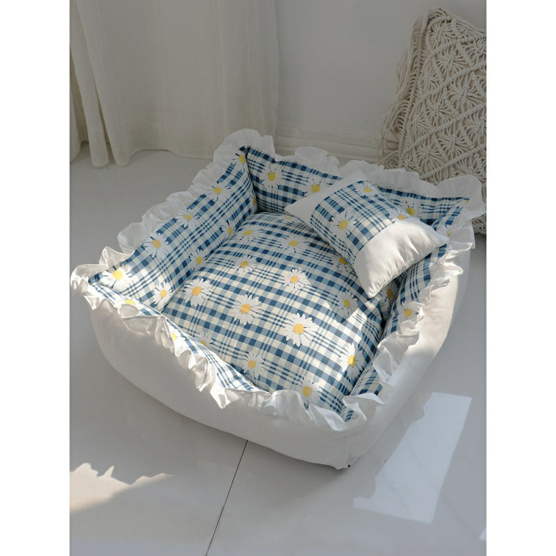 Super Comfy Princess Dog Bed Sofa Pet Kennel for Small Dogs & Cats Teddy