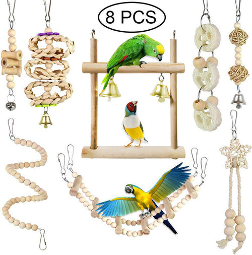 8 Piece Set Bird Toys