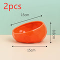 Ceramic Oblique Mouth Pet Food Bowl