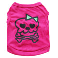 Cotton Pet Vest - Pink Skull