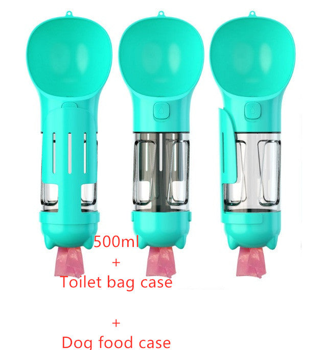 3 in 1 Dog Water Bottle - Feeder Bowl - Bag Storage