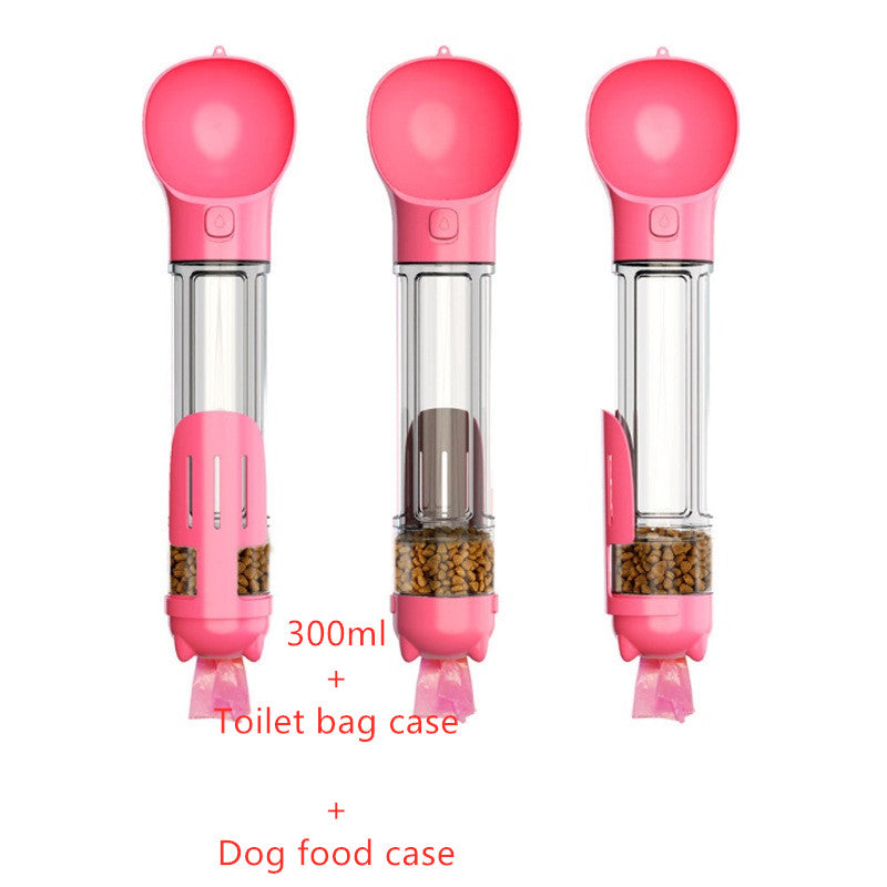 3 in 1 Dog Water Bottle - Feeder Bowl - Bag Storage