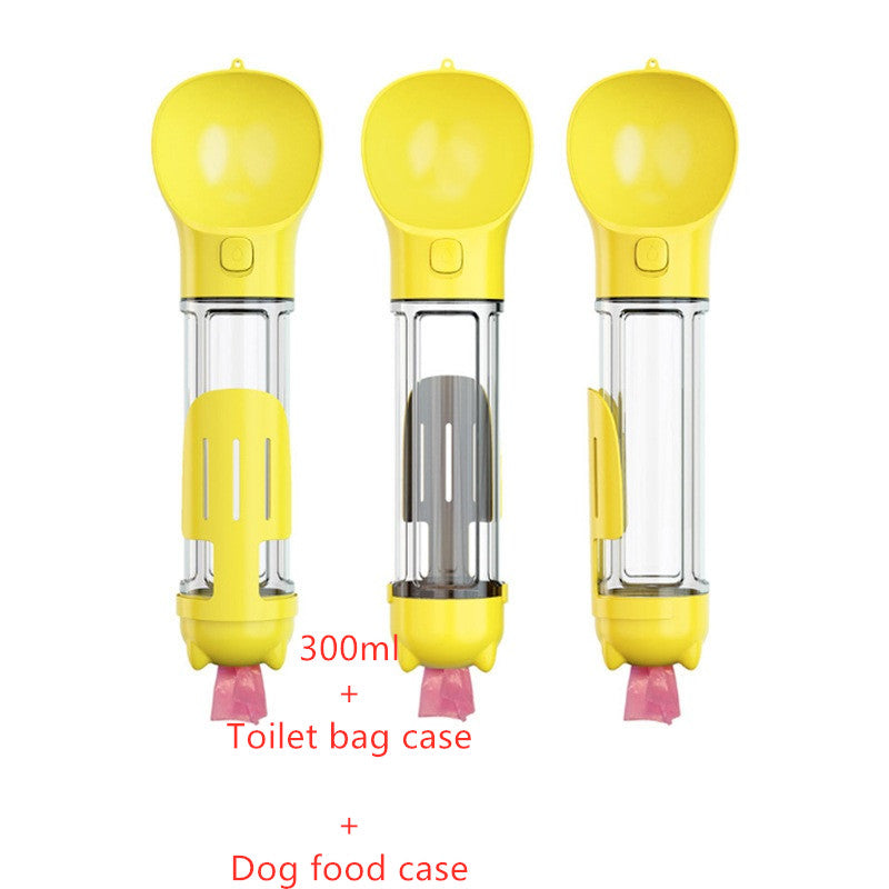 3 in 1 Dog Water Bottle - Feeder Bowl - Bag Storage