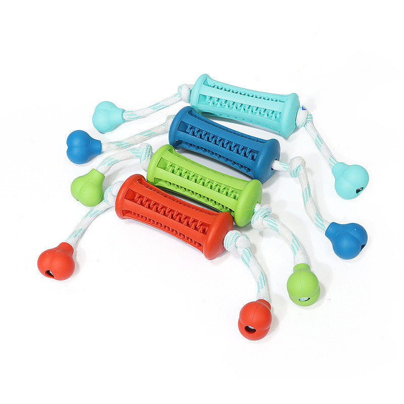 Dog Rubber Toy - Molar Teeth Cleaning Rod Wears The Rope