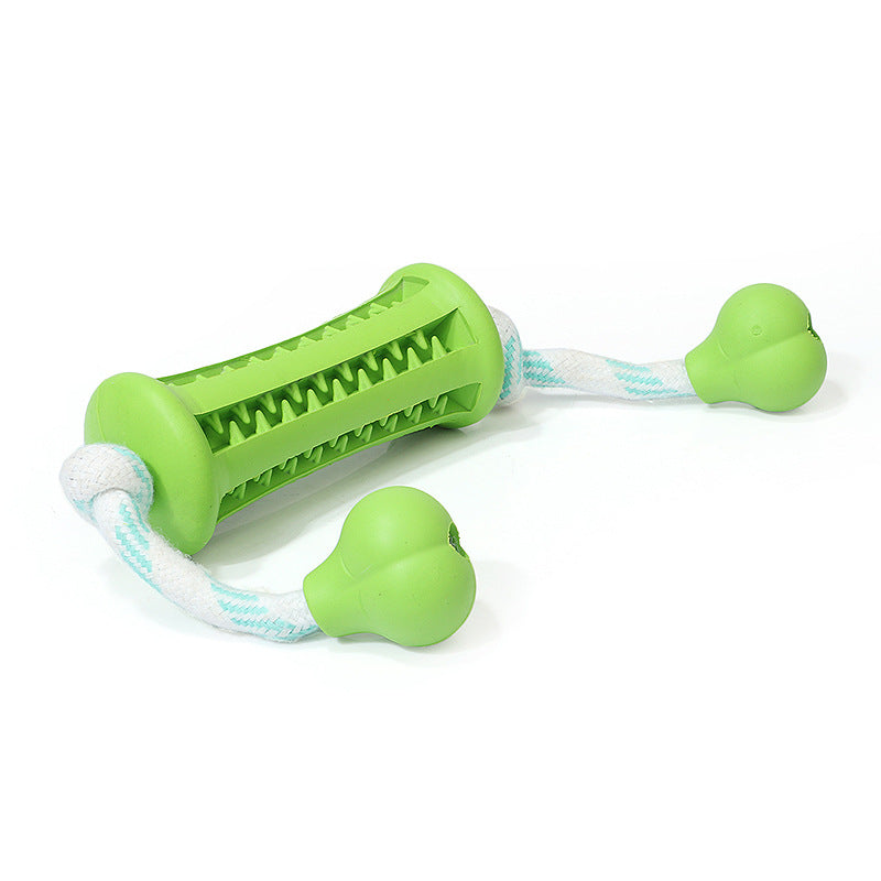 Dog Rubber Toy - Molar Teeth Cleaning Rod Wears The Rope