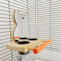 Parrot Puzzle Bird Toy Grinding Claw Stand Stainless Steel Food Cup Mirror
