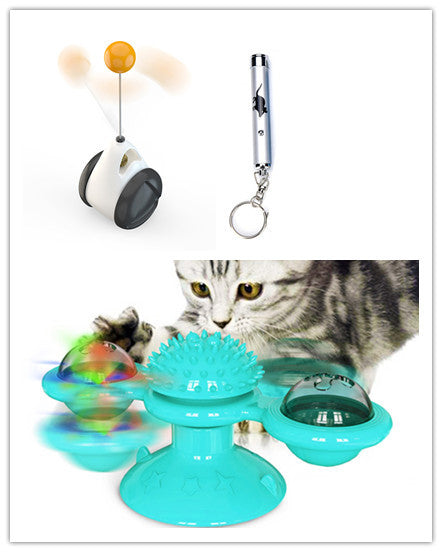 Windmill Cat Toy with Suction Cup Base