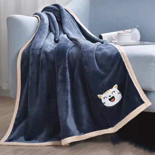 Blanket Quilt Thick Winter Blanket - Warm Flannel Sleeping Blanket