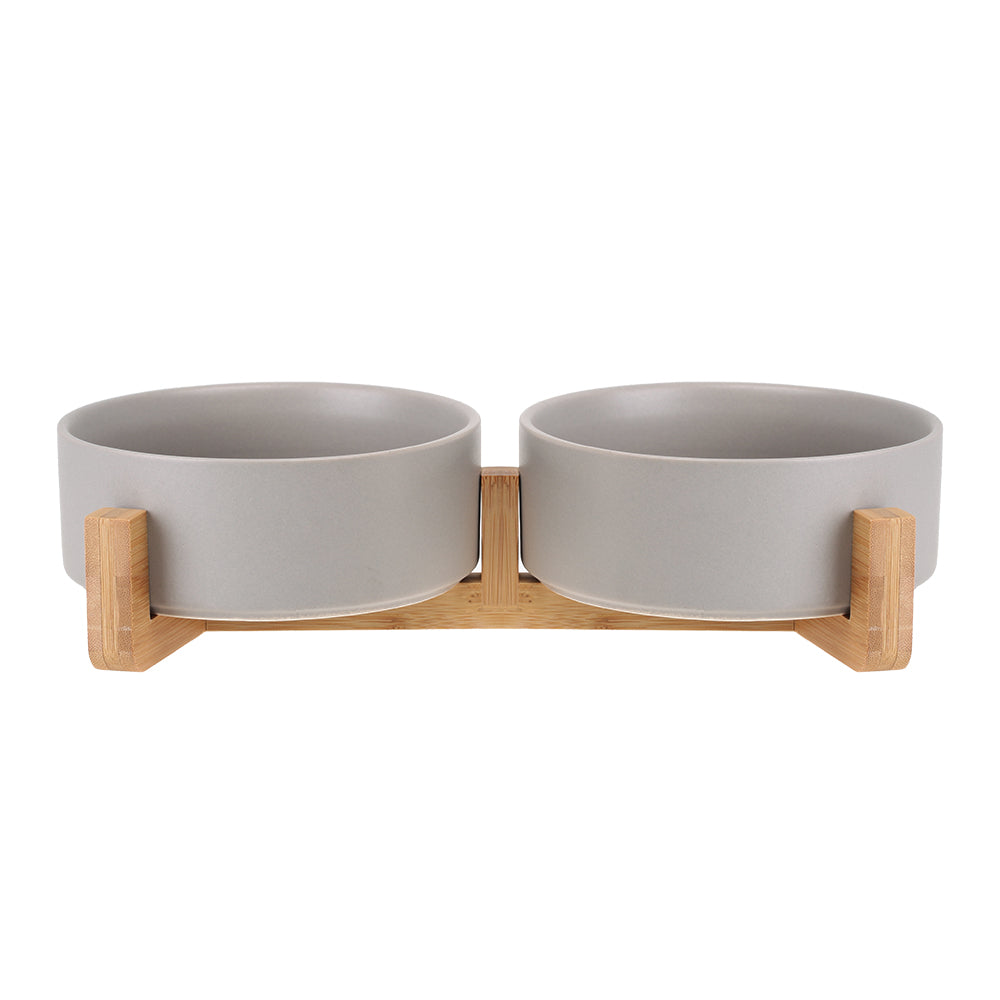 Double Ceramic Bowls - Ceramic Dog & Cat Food Bowl - Drinking Water Bowl Anti Overturning