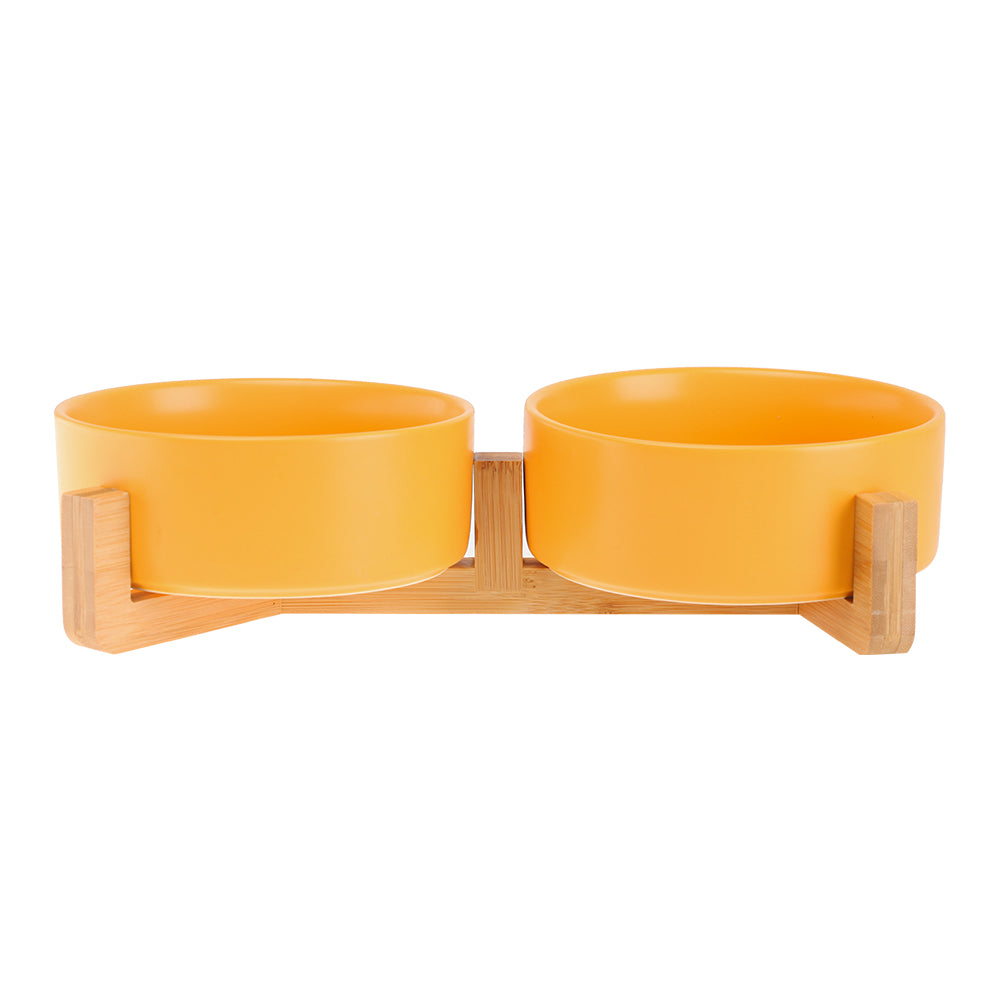 Double Ceramic Bowls - Ceramic Dog & Cat Food Bowl - Drinking Water Bowl Anti Overturning