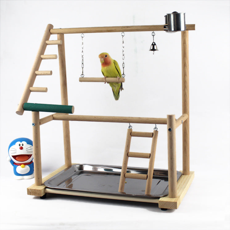 Desktop Bird Stand Playground with Swing & Climbing Ladder