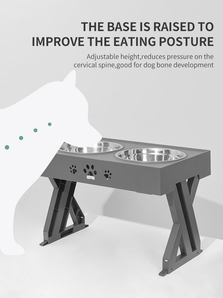 Elevated Pet Food Stand Stainless Steel Bowls