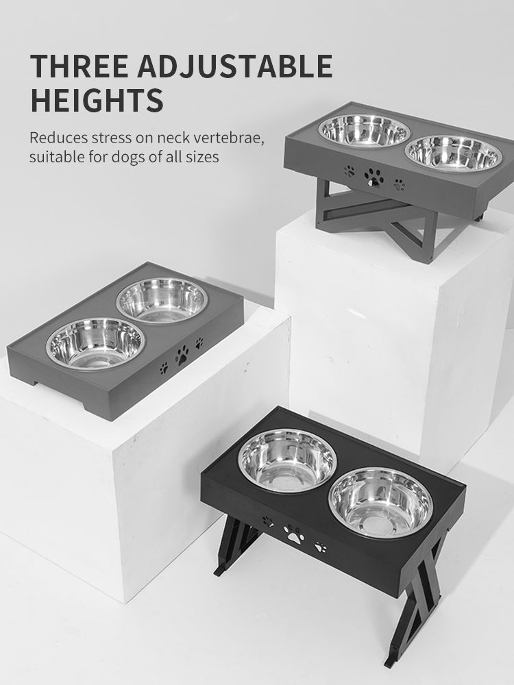Elevated Pet Food Stand Stainless Steel Bowls