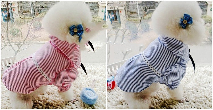 Bubble Sleeve Bow Tie Pet Shirt Pet Clothes Dog Clothes